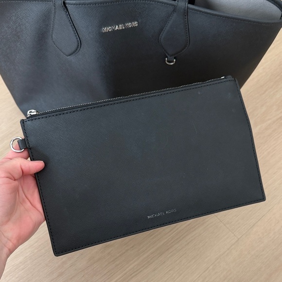 Michael Kors Black Tote with Pouch - Picture 8 of 14